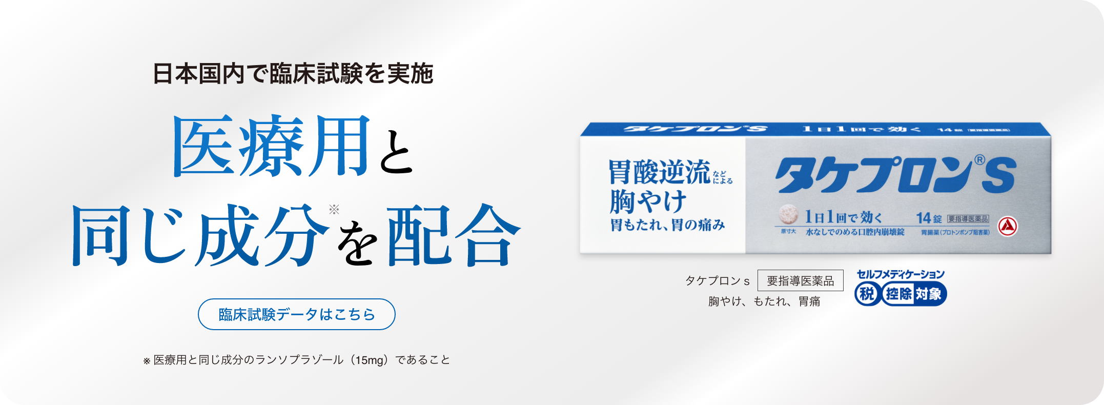 日本国内で臨床試験を実施 医療用と同じ成分を配合